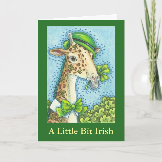 IRISH GIRAFFE ST. PATRICK'S DAY GREETING CARD KARTE (Vorderseite)