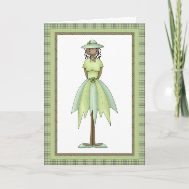 Irish Girl Doll 2 Happy März Birthday Card Karte (Vorderseite)
