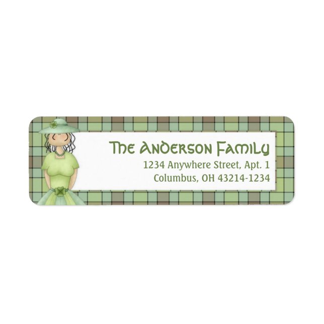 Irish Girl Doll St. Patrick's Address Label 1 (Vorne)