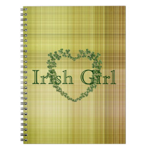 Irish Girl Kleeblatt Heart Notizblock