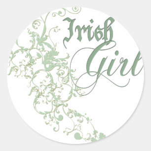 Irish Girl Runder Aufkleber