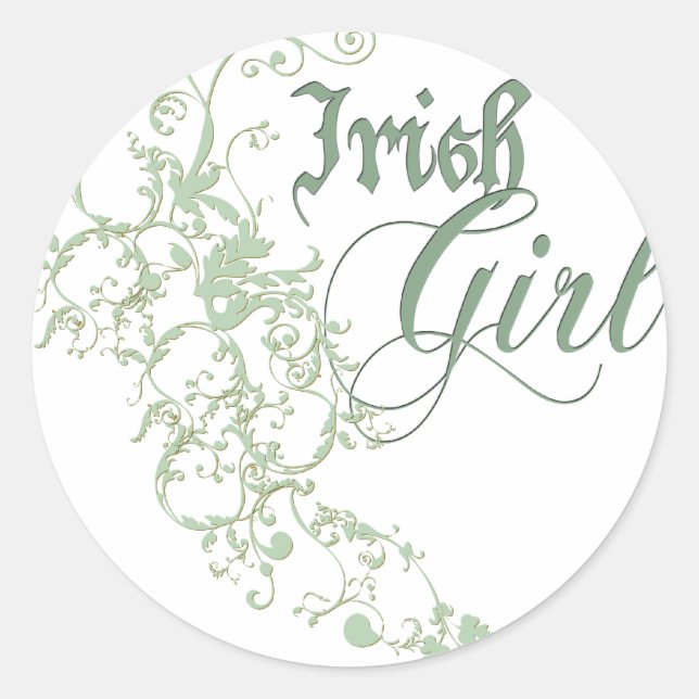Irish Girl Runder Aufkleber (Vorderseite)