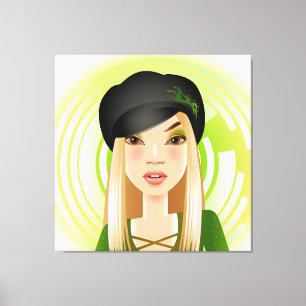 Irish Girl Wrapped Canvas Leinwanddruck