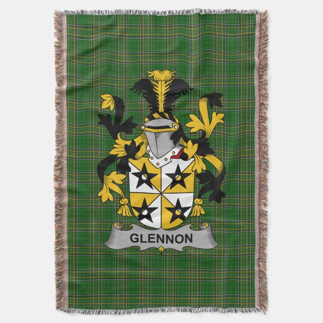 Irish Glennon oder Glenane Coat of Arms Family Cre Decke (Vorderseite Vertikal)