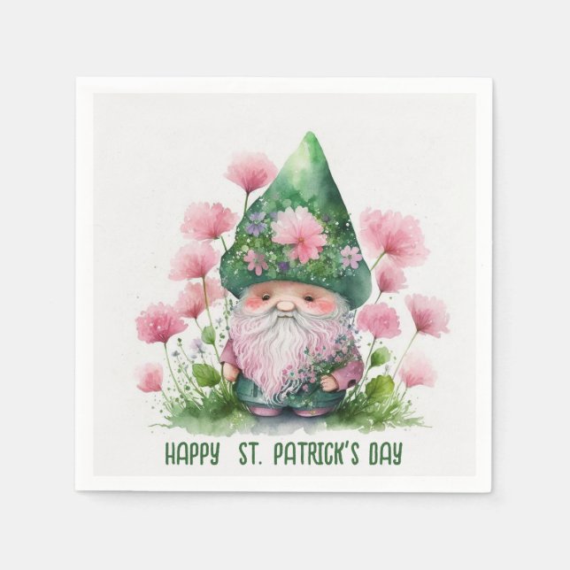 Irish Gnome St. Patrick's Day Serviette (Vorderseite)
