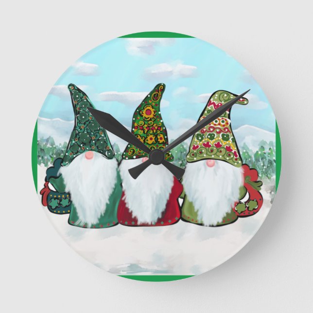 IRISH GNOMES RUNDE WANDUHR (Vorderseite)