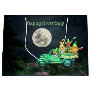 Irish Gnomes und Full Moon Happy Birthday Große Geschenktüte