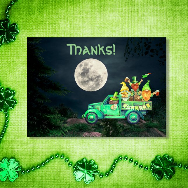 Irish Gnomes und Vollmond Danke! Dankeskarte (Von Creator hochgeladen)