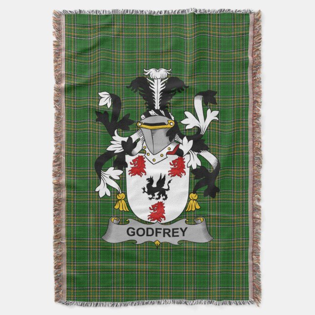 Irish Godfrey (of Bushfield) Coat of Arms Family Decke (Vorderseite Vertikal)