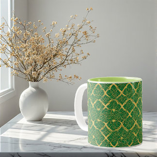 Irish Gold  Abstract Eternal Knots Celtic Heritage Zweifarbige Tasse
