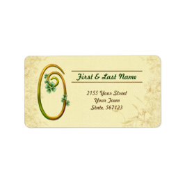 Irish Gold Monogram 0 Label Adressaufkleber