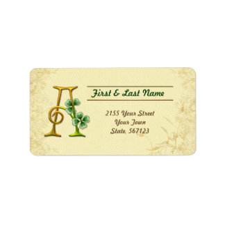 Irish Gold Monogram A Label Adressaufkleber