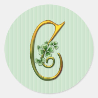 Irish Gold Monogram C Runder Aufkleber