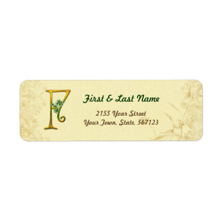 Irish Gold Monogram F Label