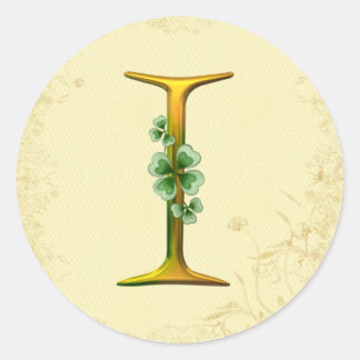 Irish Gold Monogram I Runder Aufkleber