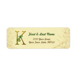 Irish Gold Monogram K Label