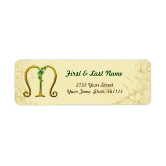 Irish Gold Monogram M Label