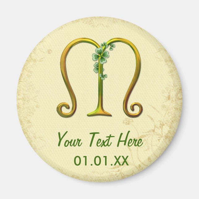Irish Gold Monogram M Magnet (Vorne)