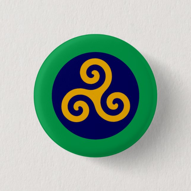 Irish Gold Triskele Abzeichen Button (Vorderseite)
