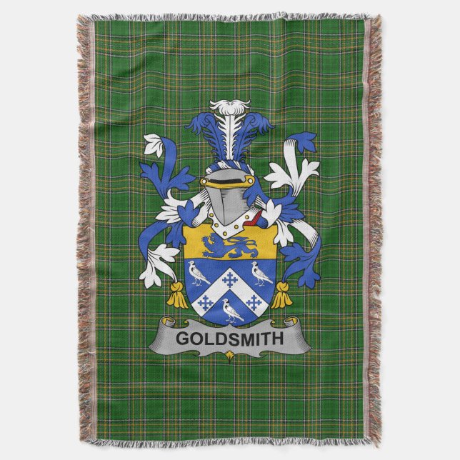Irish Goldsmith Coat of Arms Familienwappen Irland Decke (Vorderseite Vertikal)