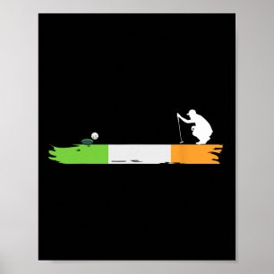 Irish Golf Ireland Flag Golfing Poster