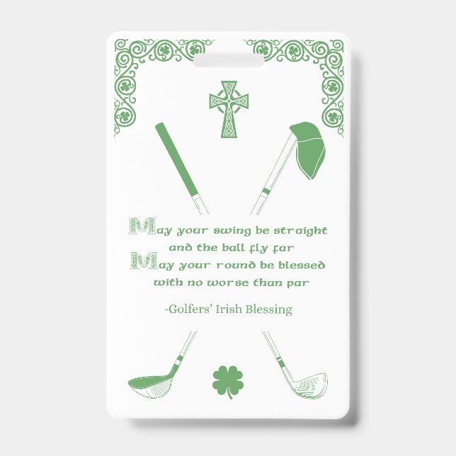 Irish Golfers Segen Card Ausweis (Vorderseite)
