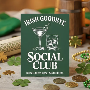 Irish Goodbye Social Club Vintage Kunst Feiertagskarte