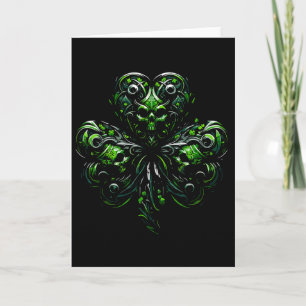 Irish Gothic Shamrock-Totenkopf St. Patricks Day G Karte