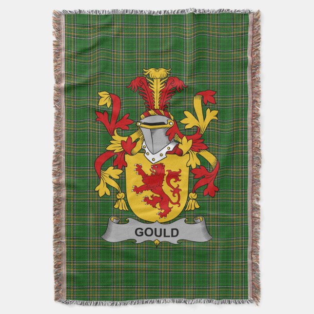 Irish Gould Coat of Arms Familienwappen Irland Decke (Vorderseite Vertikal)