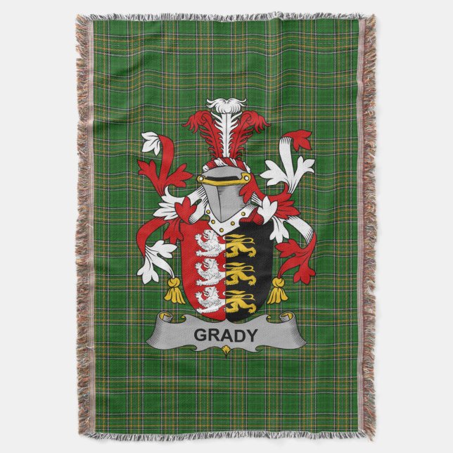 Irish Grady oder O_Grady Coat of Arms Familienwapp Decke (Vorderseite Vertikal)