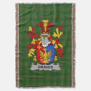 Irish Graves oder Greaves Coat of Arms Familienwap Decke