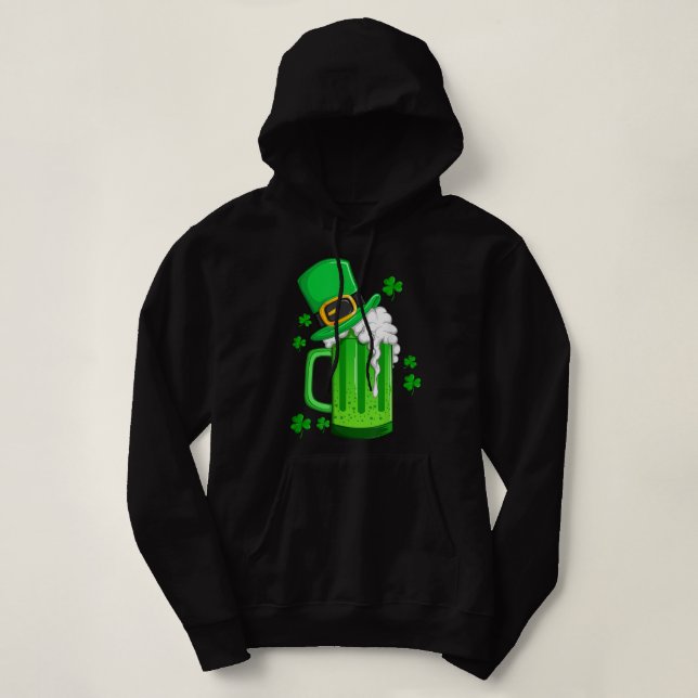 Irish Green Beer mit Hat St. Patrick's Day Funny Hoodie (Design vorne)