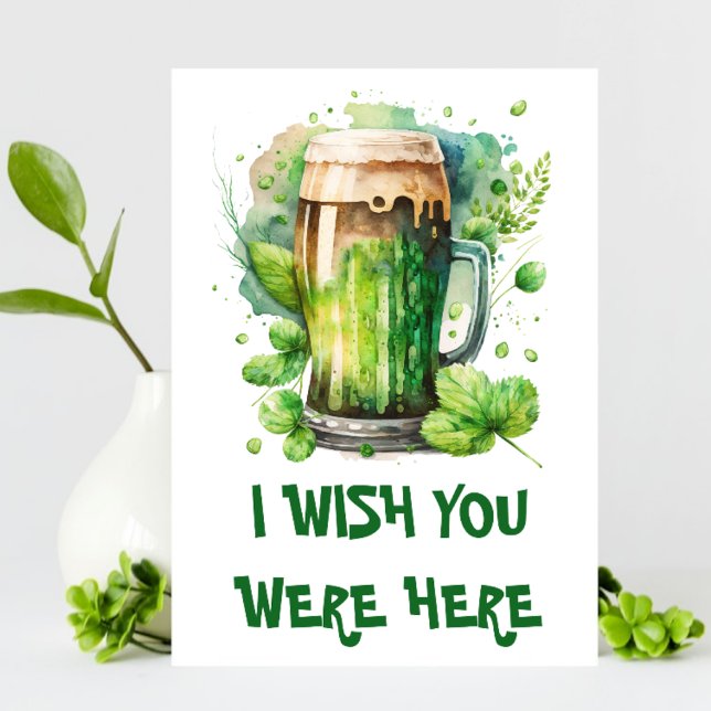 Irish Green Beer St Patricks Day Card Ankündigung (Von Creator hochgeladen)