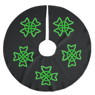 Irish Green Celtic Knot Polyester Weihnachtsbaumdecke