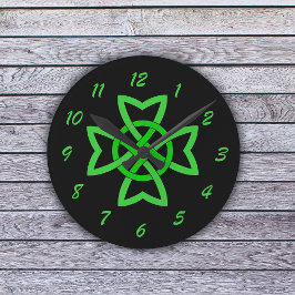 Irish Green Celtic Knot Runde Wanduhr