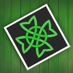 Irish Green Celtic Knot Serviette