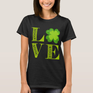 Irish Green Cloud Kleeblatt Celtic Knot LIEBE T-Shirt