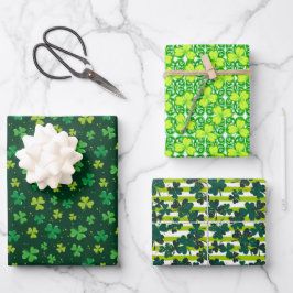 Irish Green Clover Geschenkpapier Set