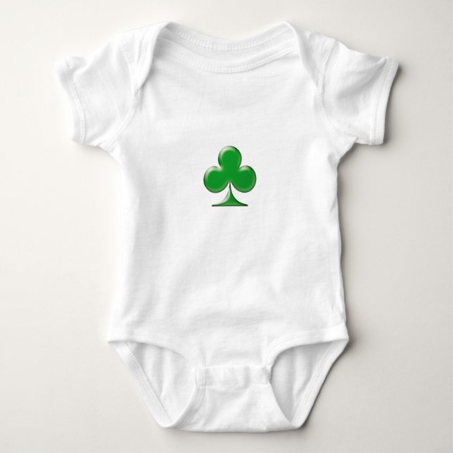 Irish Green Clover Kleeblatt Baby Strampler (Vorderseite)