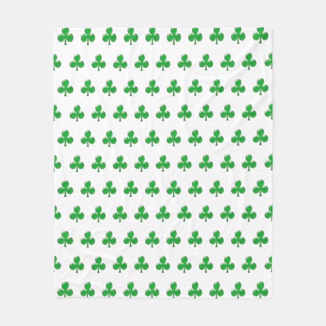Irish Green Clover Kleeblatt Fleecedecke (Vorderseite)