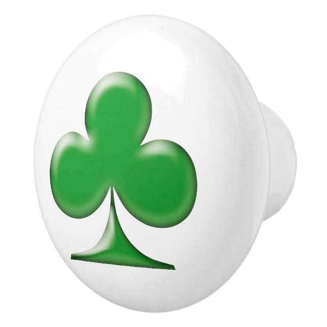Irish Green Clover Kleeblatt Keramikknauf (Rechts)