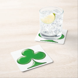 Irish Green Clover Kleeblatt Rechteckiger Pappuntersetzer