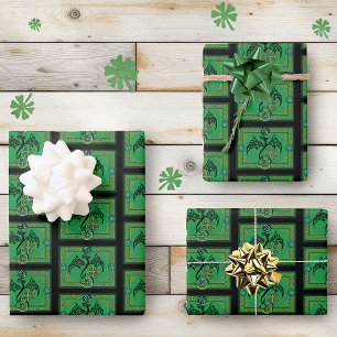 Irish Green Dragon Celtic Geschenkpapier Set