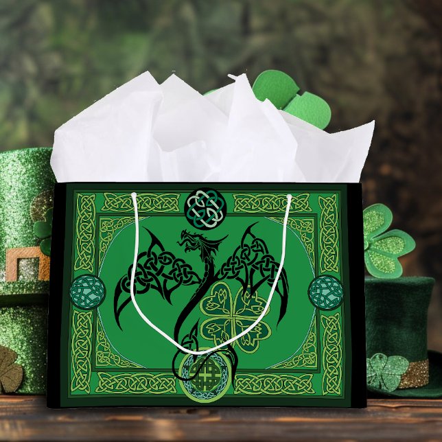 Irish Green Dragon Celtic Große Geschenktüte (Von Creator hochgeladen)