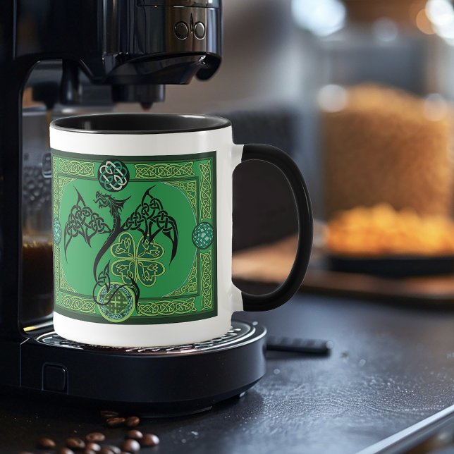 Irish Green Dragon Celtic Tasse (Von Creator hochgeladen)