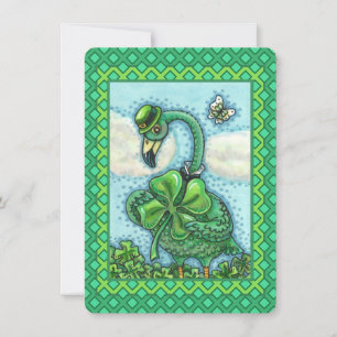 IRISH GREEN FLAMINGO, GLÜCKLICH ST. PATRICK'S DAY FEIERTAGSKARTE