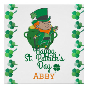 Irish Green Glück Kleeblatt St. Patrick's Day Poster