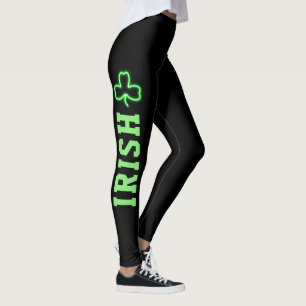Irish Green Kleeblatt Black St Patricks Day Leggings