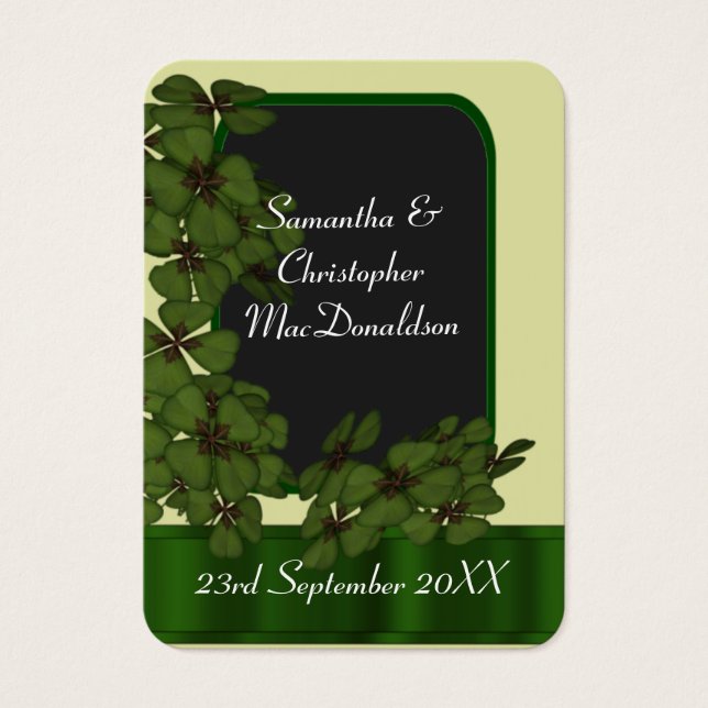 Irish Green Kleeblatt Gastgeschenk Hochzeit danke (Vorderseite)