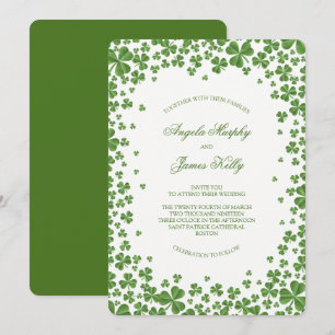 Irish Green Kleeblatt Wedding Einladung